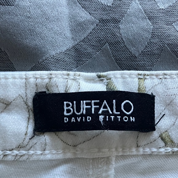 Buffalo David Bitton Leaf Print Pants - White and Green - Picture 2 of 9